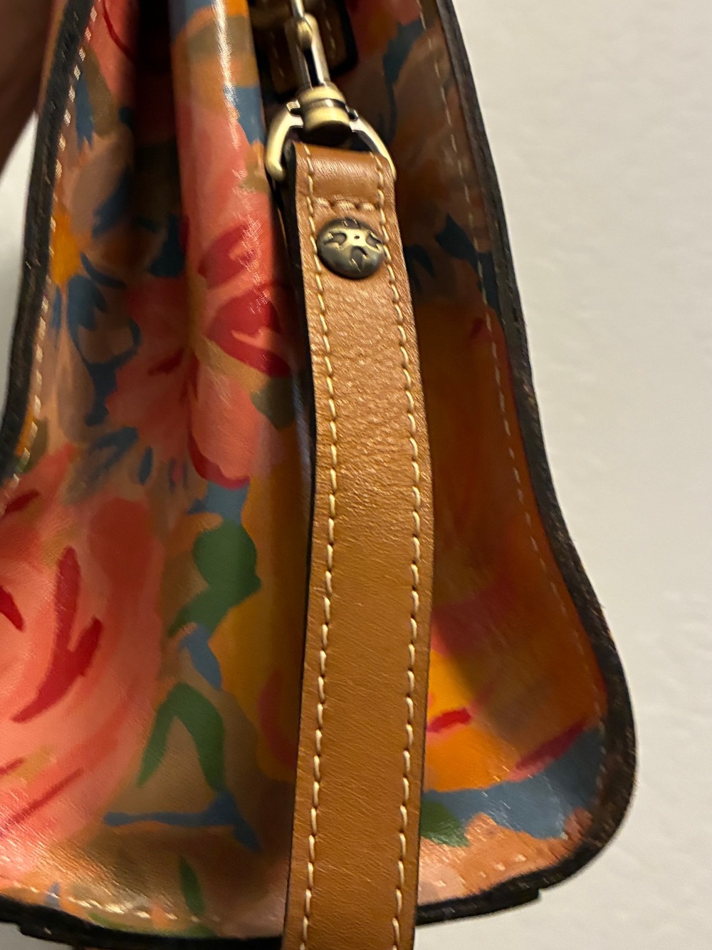 Patricia Nash Citrus Rose stintino Leather Top Handle Bag - Picture 7 of 11
